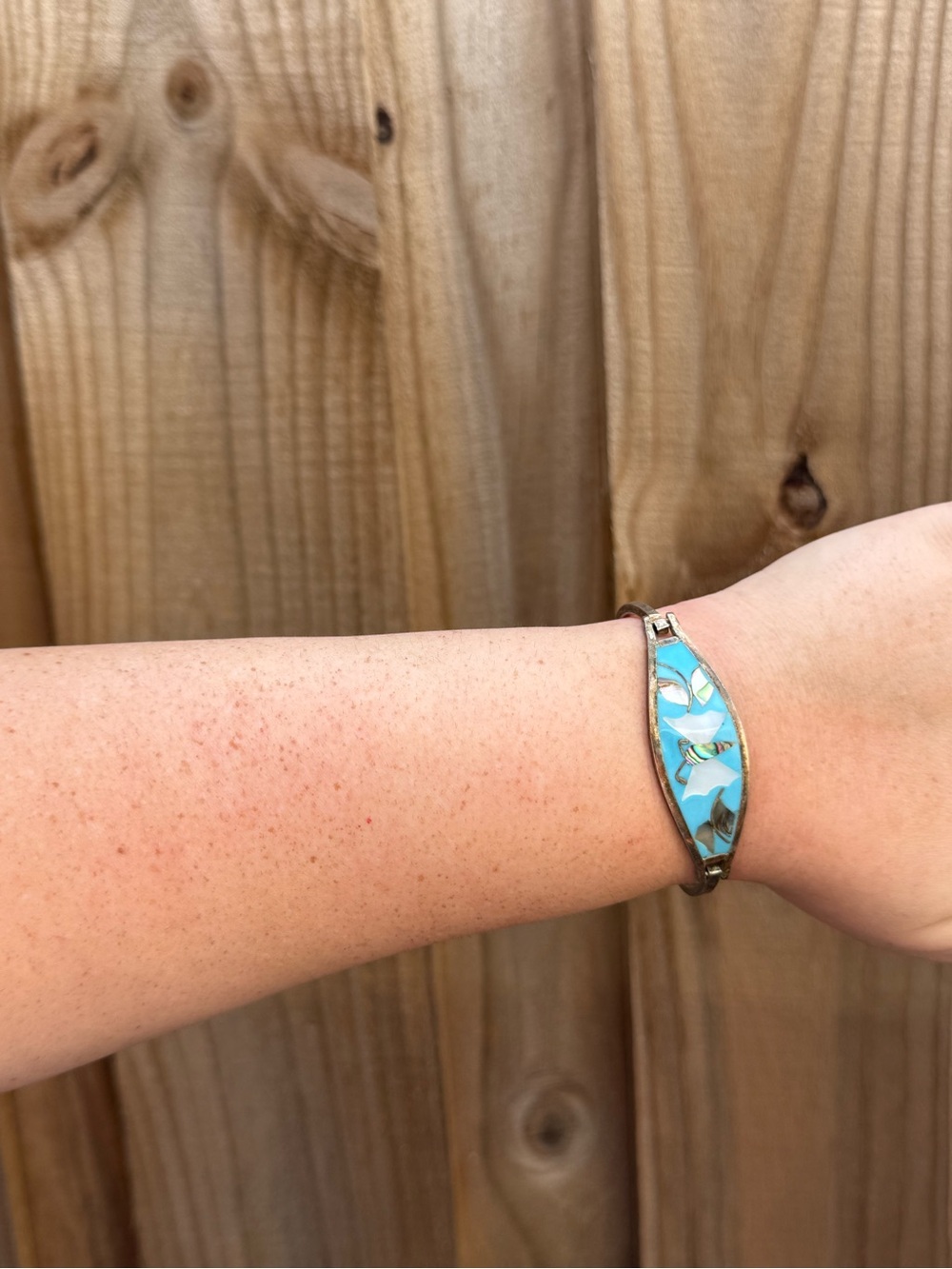 Vintage Alpaca Hinge Bracelet